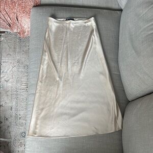 Zara Cream Satin Skirt